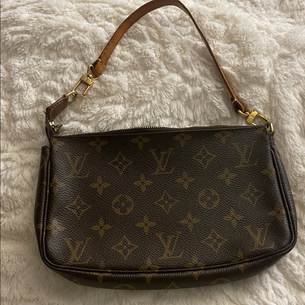Louis Vuitton Dark Brown Monogram Shoulder Pochette Bag